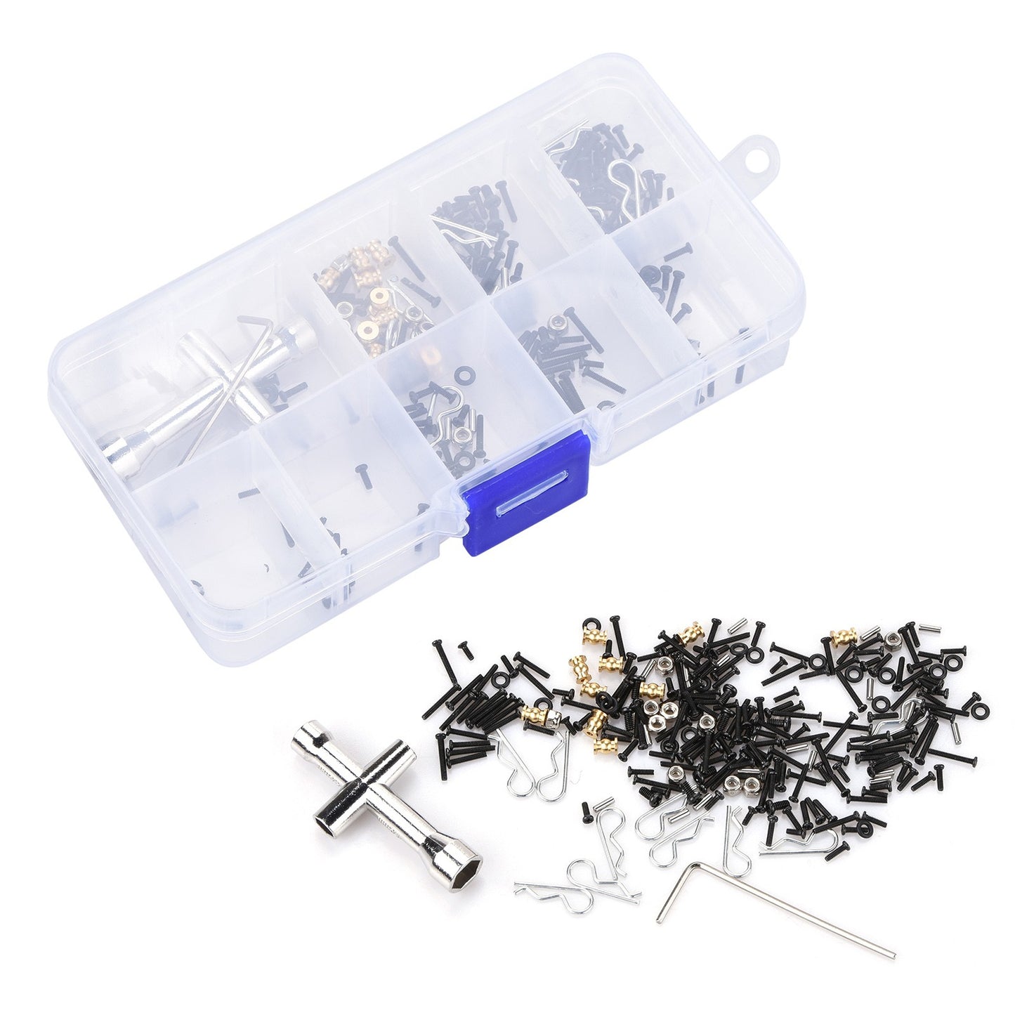 252x 1/24 RC Car Stainless M1.4 Assorted Screw Pin Nut Tool Kit For Axial SCX24