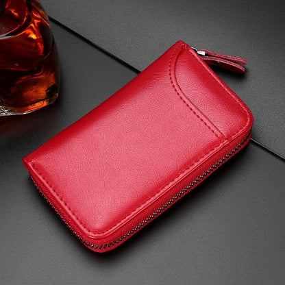 Zipper Wallet Leather Men Key Holder Pouch Purse Unisex Useful Key Organizer Bag