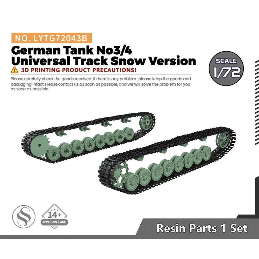 Yao's Studio LYTG72043B 1/72 German Tank No3/4 Universal Track Snow Version