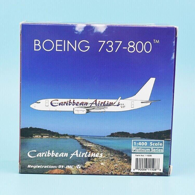 1:400 Phoenix Caribbean BOEING 737-800 Passenger Airplane Plane Diecast Model