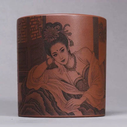 Yixing Purple Clay Beauty Cup Red Clay Carved Guifei Drunk Tea Cup Large