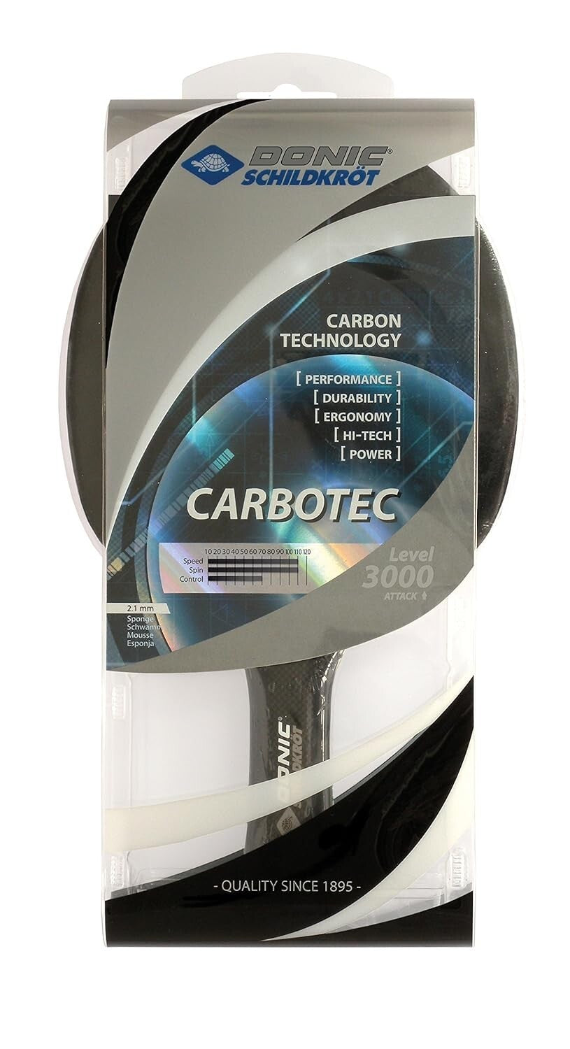 Wood Carbotec 3000 Table Tennis Bat Colour Black Weight 87 Grams Attacking