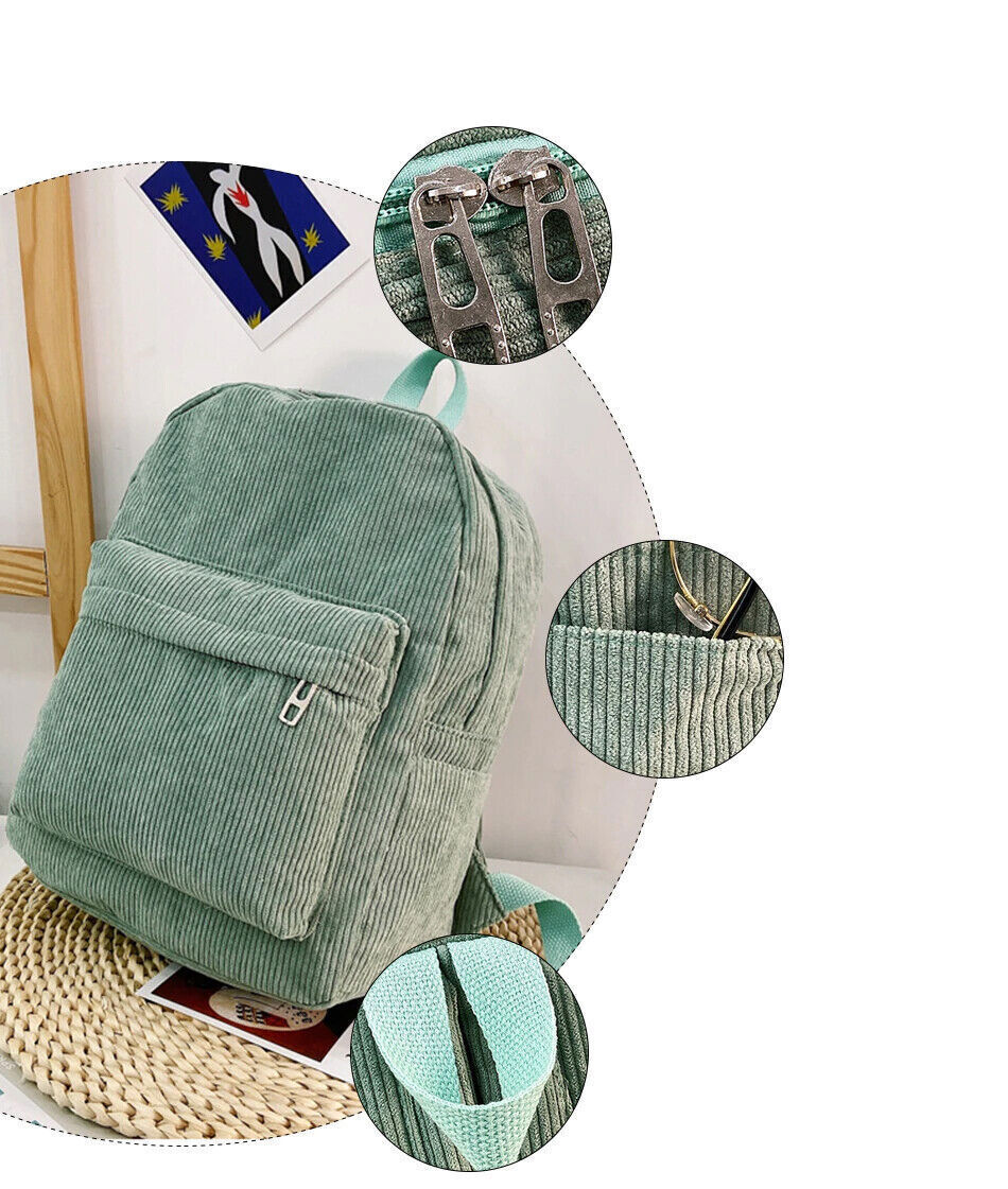 Fashion Mini Backpack Women Purse Shoulder Rucksack Small Travel Bag Corduroy