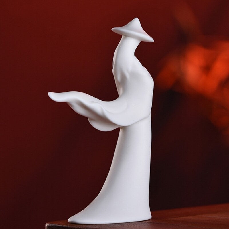 Chinese Style Swordsman Statue Porcelain Tea Pet Table Decoration Tea Play New