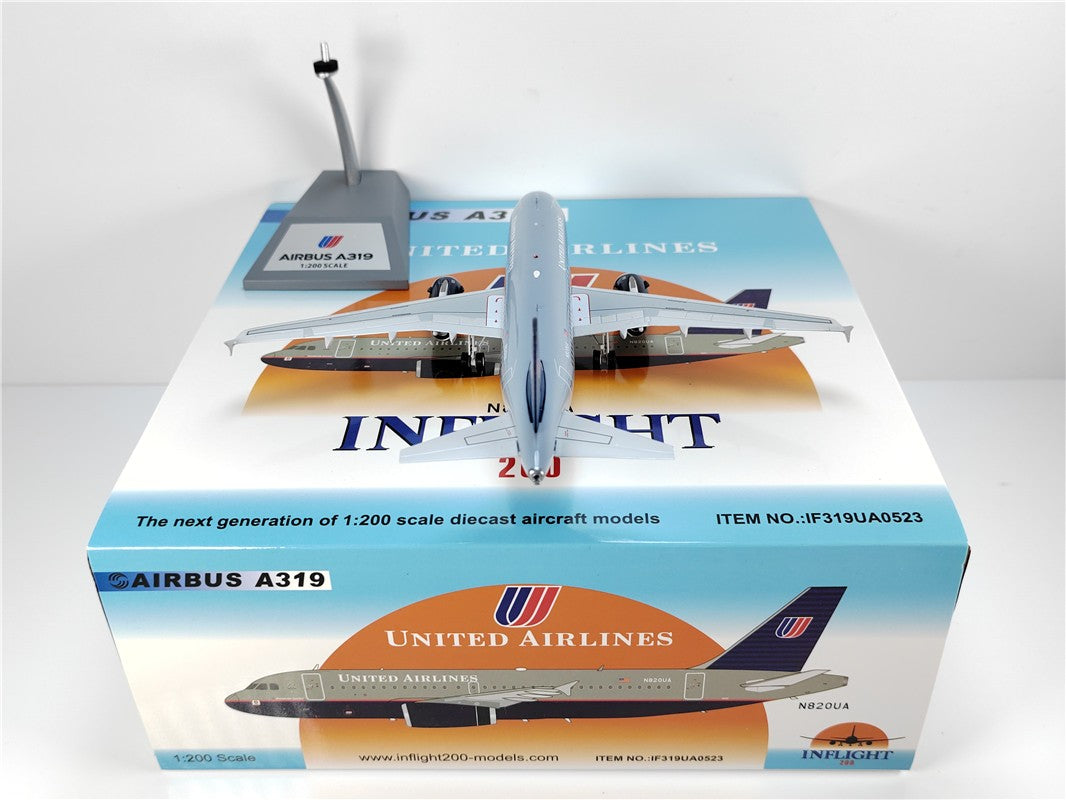 1:200 InFlight United Airlines A319 Passenger Airplane Diecast Plane Model