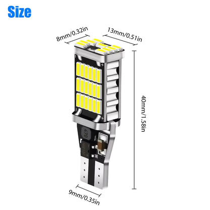 T15 921 912 LED Reverse Backup Light Bulbs W16W 916 6000K Super Bright White