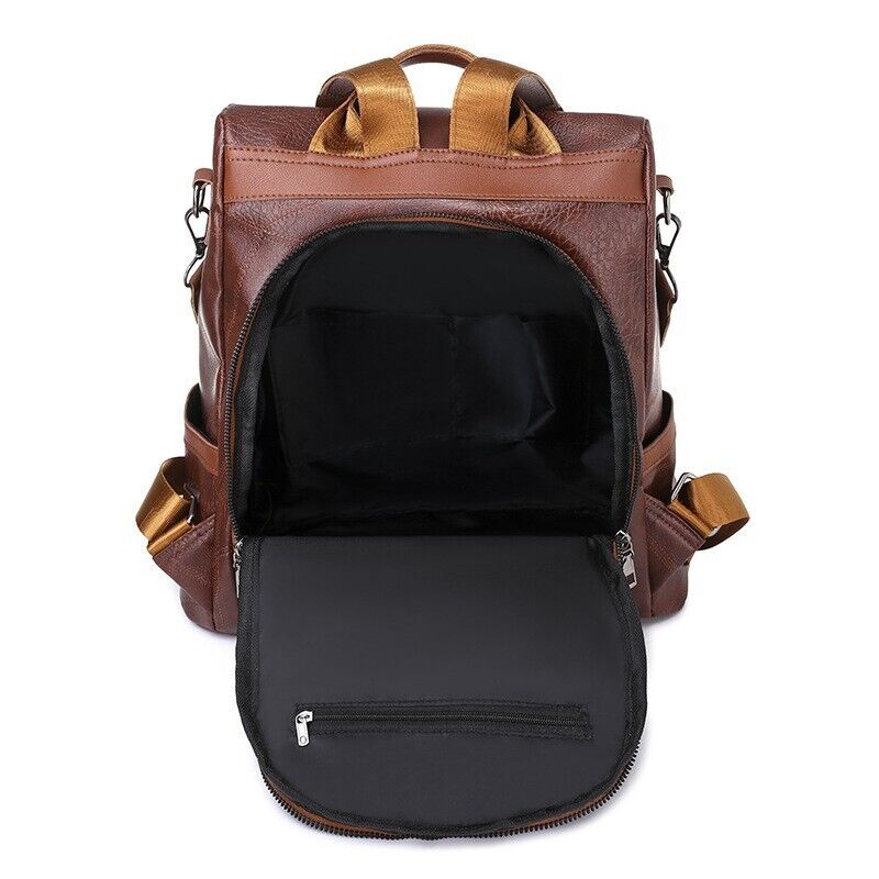 Women's Ladies Leather Backpack Anti-theft Rucksack Girl's Travel Shoulder Bag