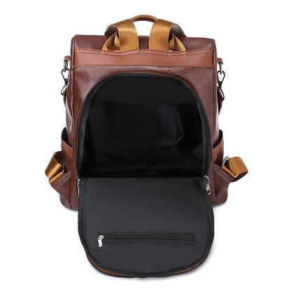 Women's Ladies Leather Backpack Anti-theft Rucksack Girl's Travel Shoulder Bag
