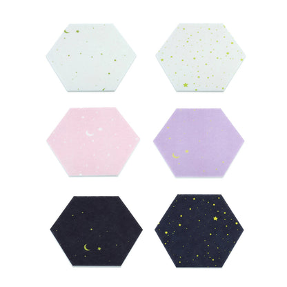 Message Board 4Pcs Felt Hexagon Tile Cork Self Adhesive Pin Sticky Notes Display