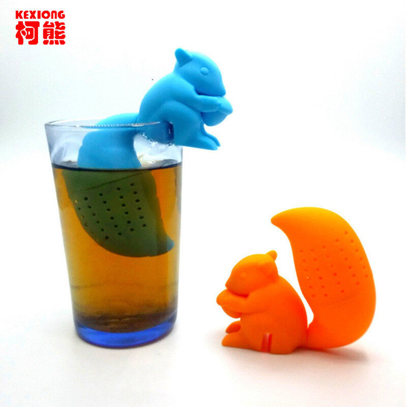 Cute Squirrel Tea Strainer Silicone Tea Infuser Filter Diffuser Tea Accessories