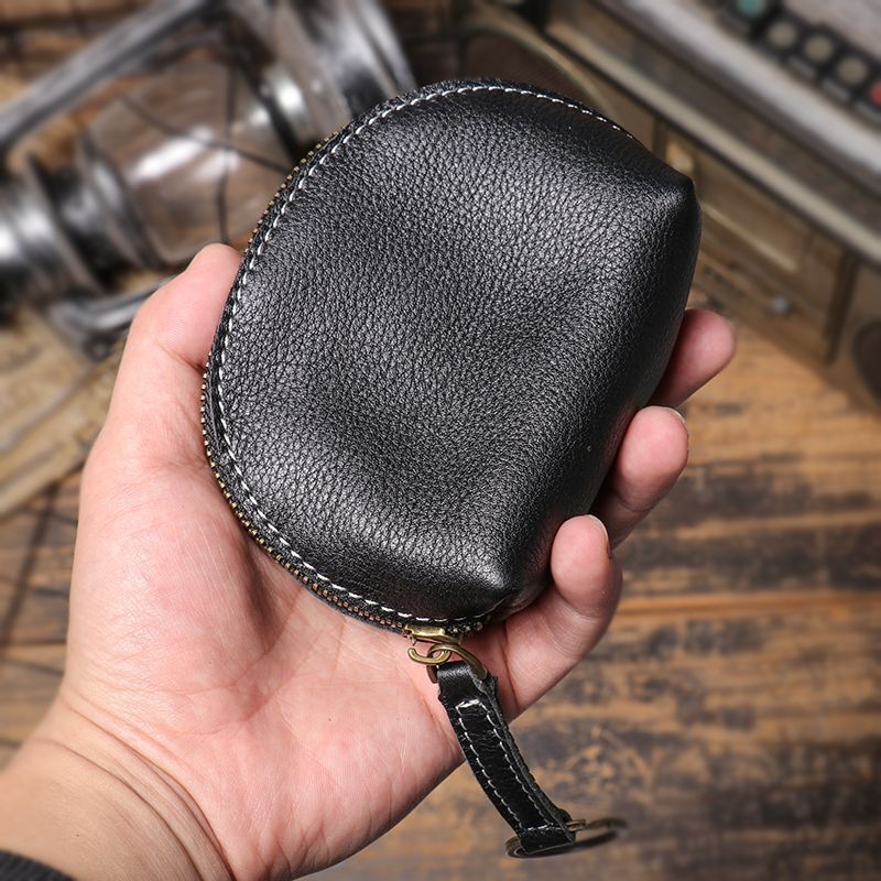 Genuine Leather Coin Purse Short Wallet Key Holder Small Money Pouch Zipper Bags
