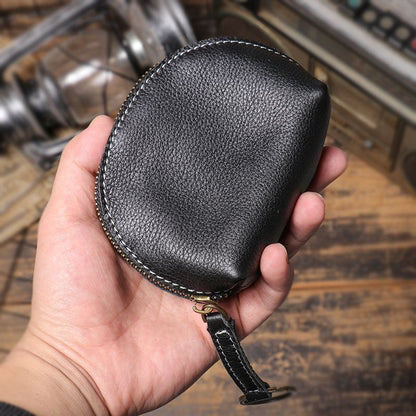 Genuine Leather Coin Purse Short Wallet Key Holder Small Money Pouch Zipper Bags