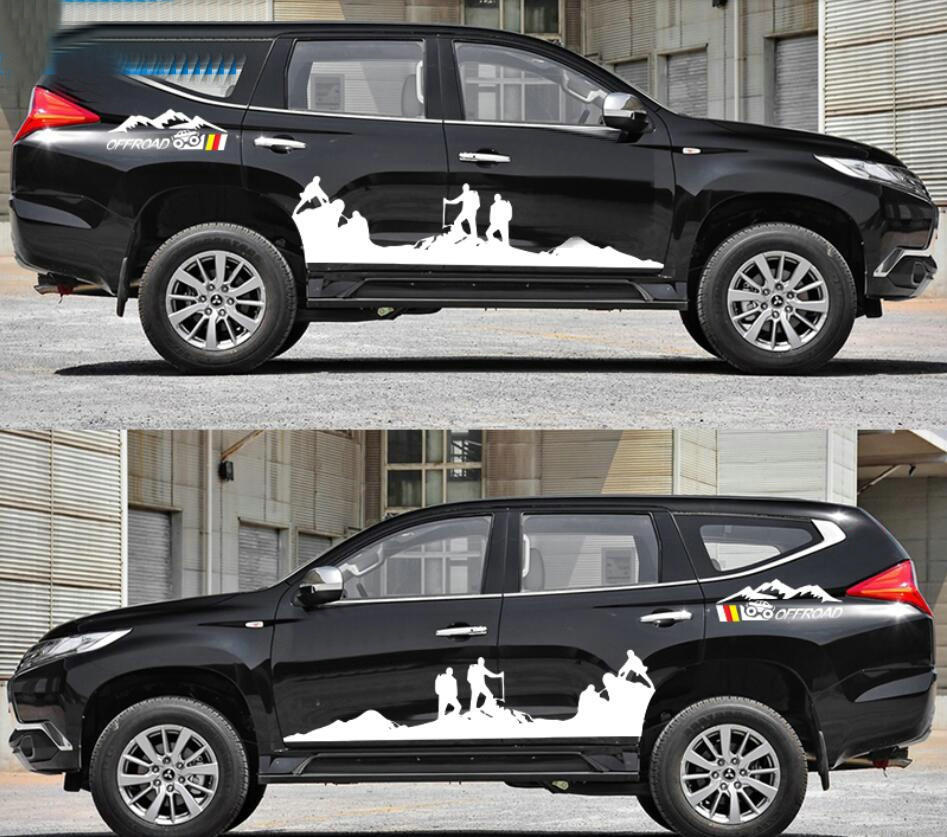 Graphics Mountain Climber Car Sticker Kit For Mitsubishi Pajero Trunk Side Decal