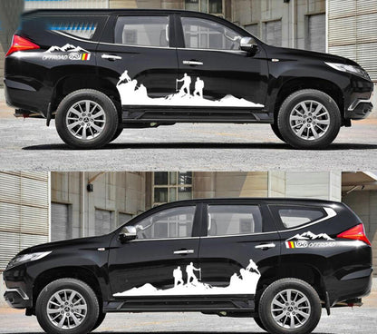 Graphics Mountain Climber Car Sticker Kit For Mitsubishi Pajero Trunk Side Decal