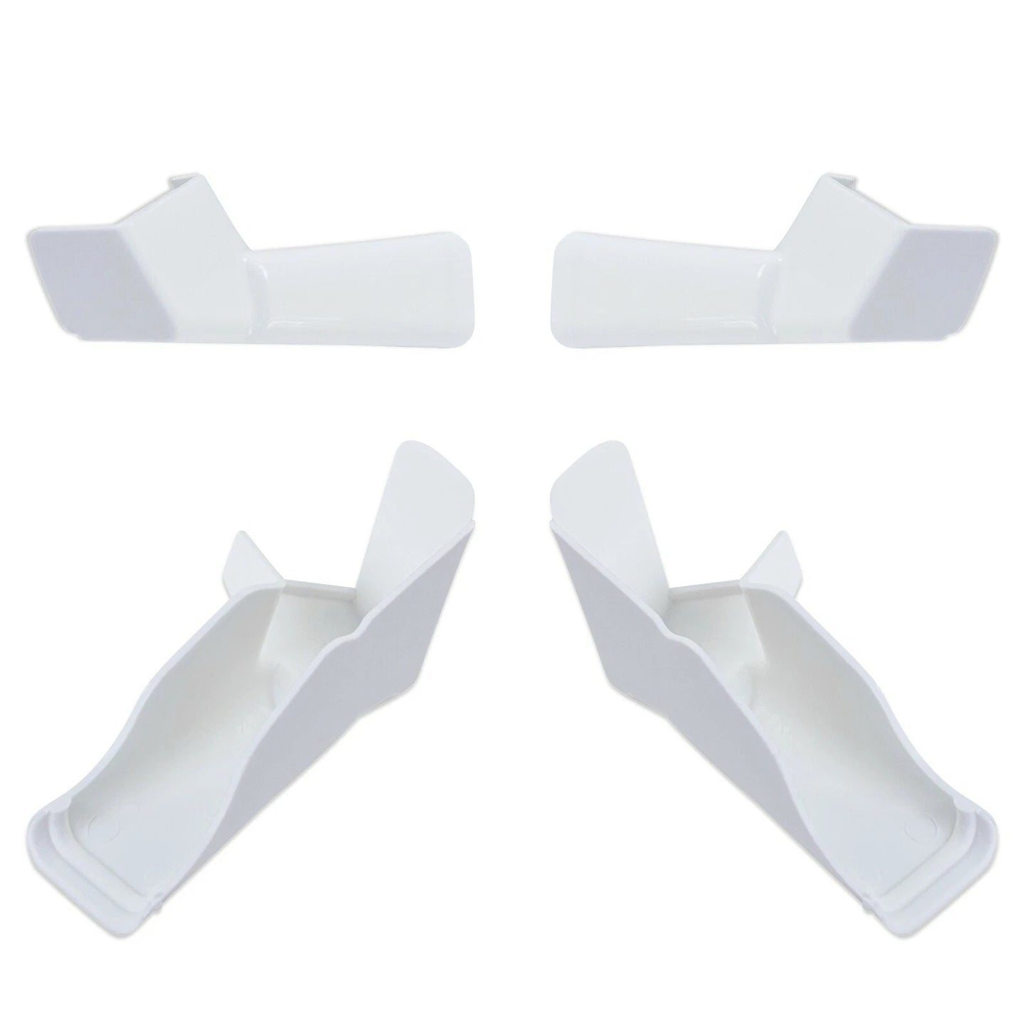 White RV Gutter Spout Set 4pcs Long Version For Camper Prevents Water Streaks