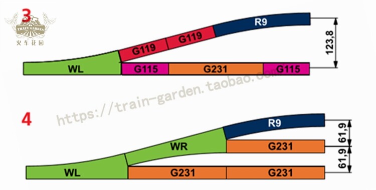1/87 Train Track Model Accessories G239 Straight Track Subgrade Track