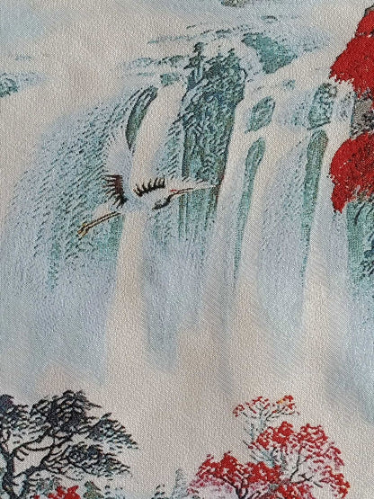 63" China Cloth Silk Mountain water Mural Wall Hanging Tapestry Meditation 12
