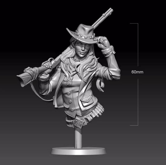 60mm resin figures model Fantasy Female Gunner Unassembled unpainted