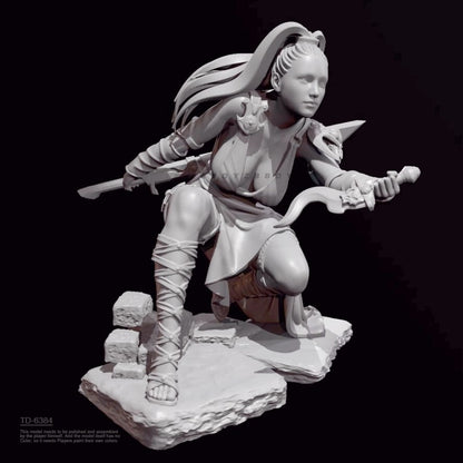 H/65mm resin figure model Fantasy female martial arts 3D printing Unassembled