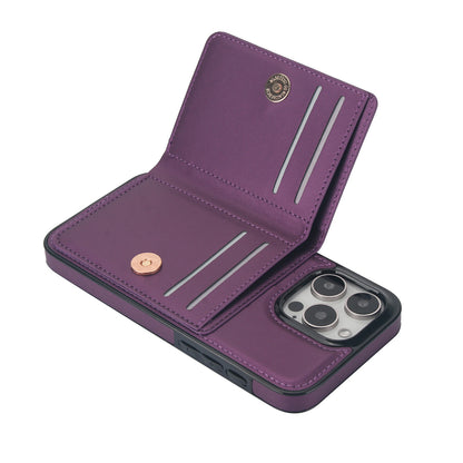 Wallet Case for iPhone 16e 15 14 13 12 11 Pro Max SE 2022 XR with Rotation Ring