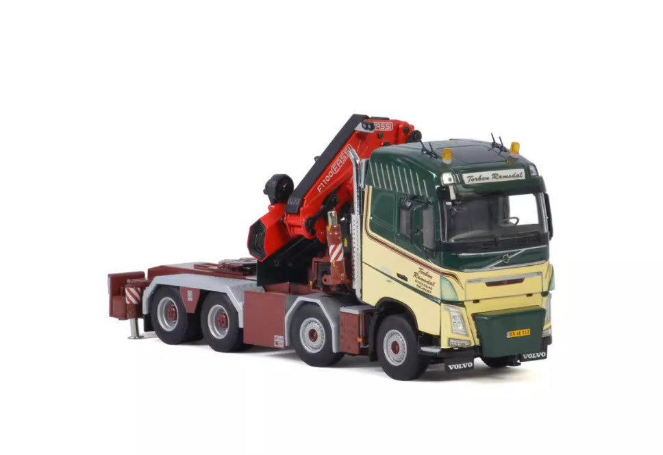 1:50 WSI VOLVO FH4 8X4 FASSI 1100 JIB Truck-mounted Crane Truck Diecast Model
