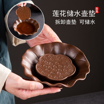 Purple Clay Teapot Mat Storage Water Dry Pot Holder Teapot Base