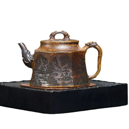 Yixing Purple Clay Teapot 300cc,Chinese Zisha Teapot,Full-handmade Gongfu Teapot
