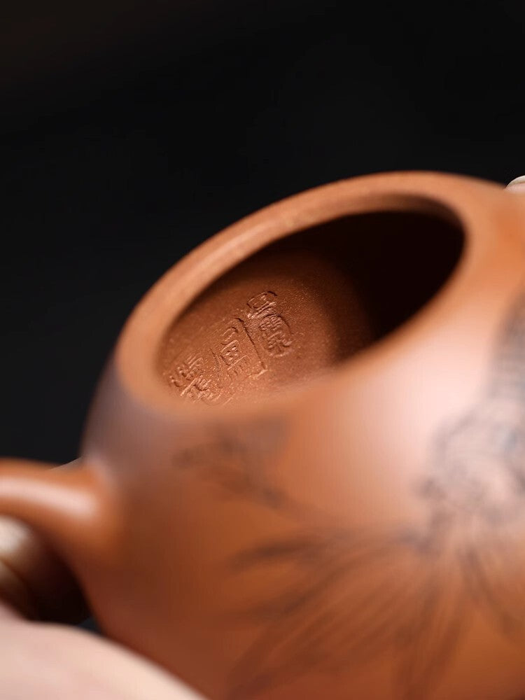 130cc chinese Yixing Handmade Zisha teapot JiangPo clay QinQuan Hu Tea Pot