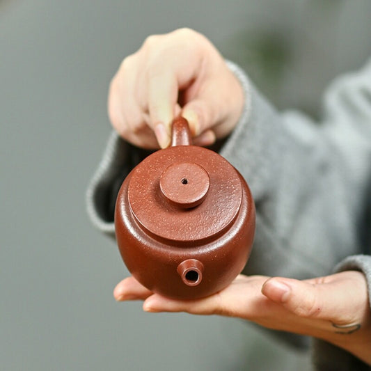 Dezhong Pot Marked Ball Shaped Infuser Holes Real Yixing Zisha Clay Teapot 170ml