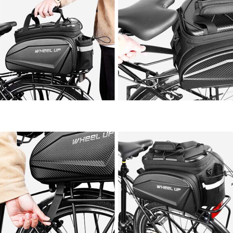 Bike MTB Bicycle Carrier Bag Trunk Pannier Cycling W/ Rain Cover Rear Seat Bag