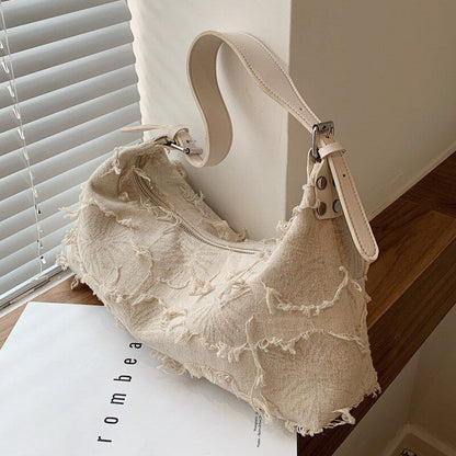 Messenger Bag Canvas Purse Fashion Niche Design One-shoulder Crossbody 36*9*19CM
