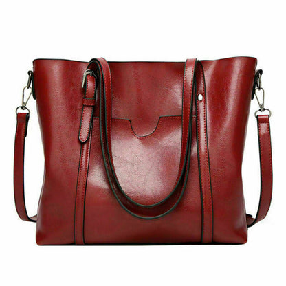 Women Large Retro Handbag Leather Shoulder Bag Purse Messenger Tote Satchel Hobo
