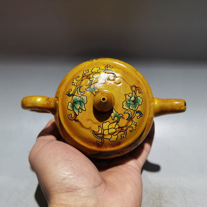 Chinese Yixing Zisha Clay Handmade Exquisite Teapot（珐琅彩壶 底款：顾景舟）