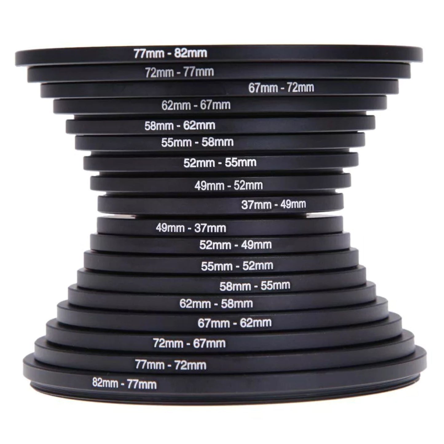 DSLR Camera Lens Filter Adapter Ring Aluminum Alloy 37-82mm 18pcs lightweight