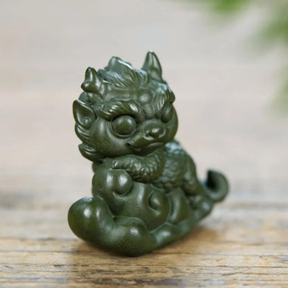 Auspicious Clouds Qilin Purple Sands Tea Pet Tea Decoration Sculpture Tea Play