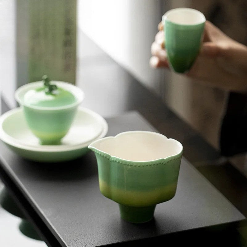 215ml Ceramic Handmade Tea Dispenser Cha Hai Justice Cup Fair Mug Kungfu Teaware