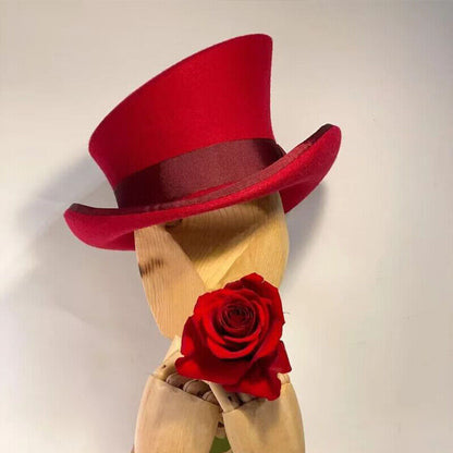 Cashmere Hat Asymmetric Top Hat Unisex Steam Punk Wool Party Costume Magic Cap