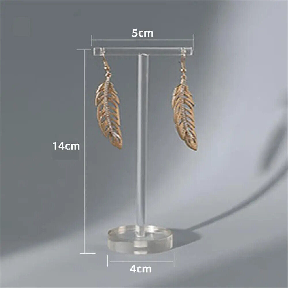 Jewelry Display Rack Clear Acrylic T Shape Drop Earrings Holder Organizer Stands