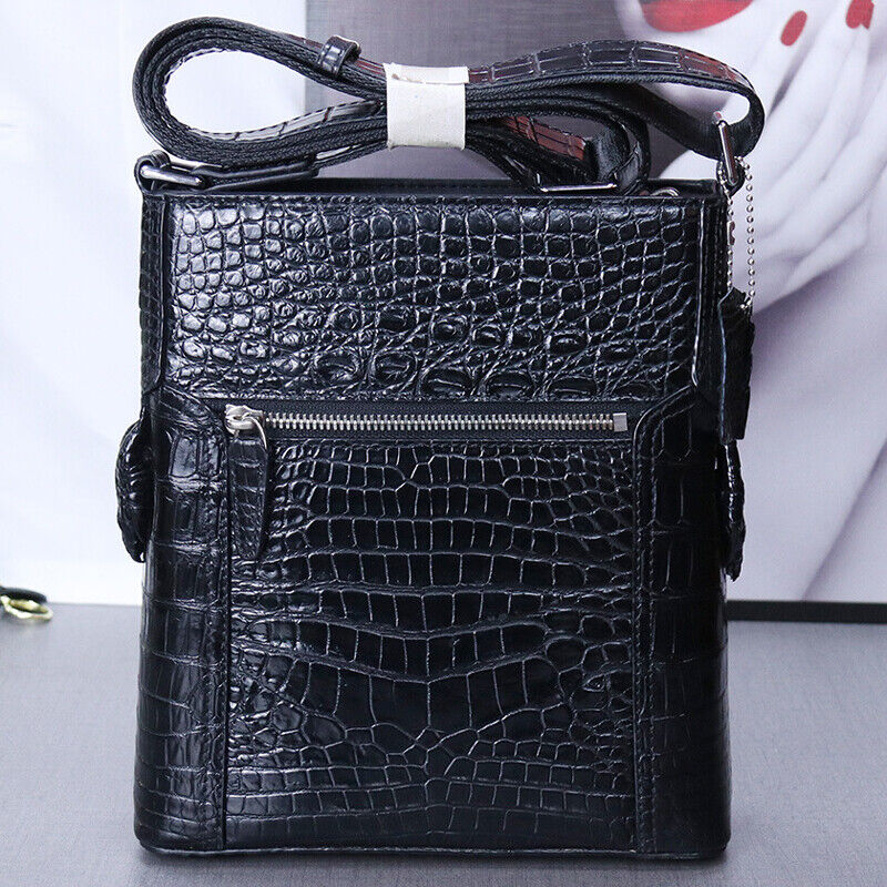 Handcrafted Nile Crocodile Skin Leather 10" Men's Luxury Shoulder/Messenger bag