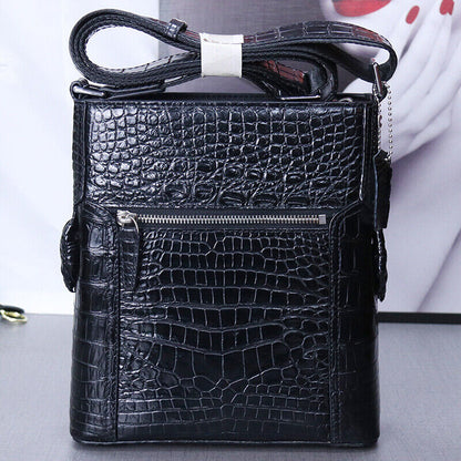Handcrafted Nile Crocodile Skin Leather 10" Men's Luxury Shoulder/Messenger bag