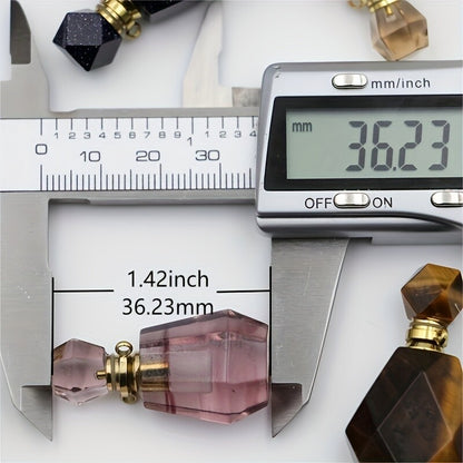 1pc Natural Crystal Perfume Bottle DIY Fashion Exquisite Pink Tiger's Eye