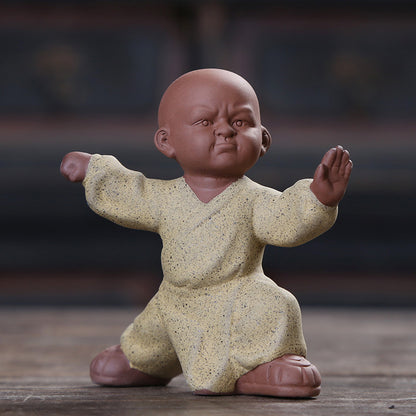 Tai Chi Posture Statue Yixing Zisha Tea Pet House Warming Gift Handmade Figurine
