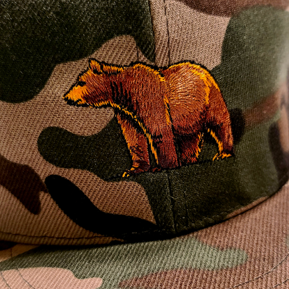 Snapback Hat Cap Camouflage Adjustable in Honor of Grizzly Bear