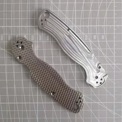 1Pair Titanium Knife Handle Scales Radial Stria for Spyderco Paramilitary C81