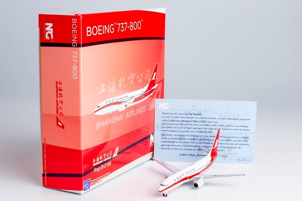 1:400 NG Model Shanghai Airlines BOEING 737-800 Passenger Airplane Diecast Model
