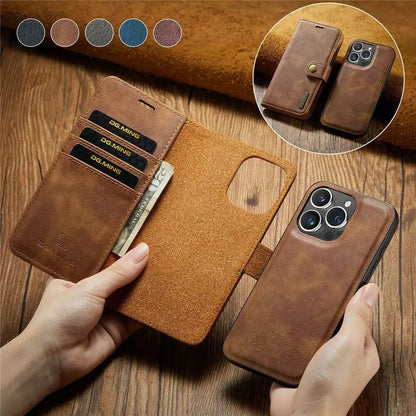 Detachable Magnetic Leather Phone Case – Wallet Kickstand Cover