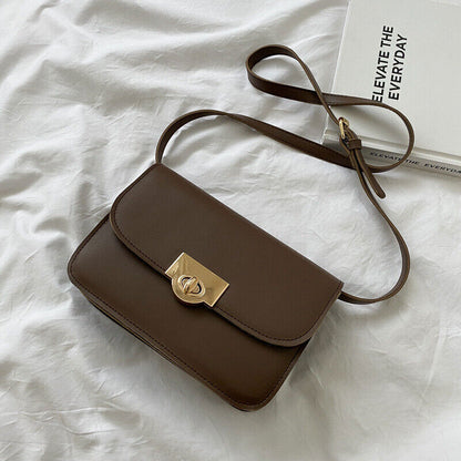Women Bag Lock Ladies Shoulder Bag Messenger Bag PU Small Square Bag for Women