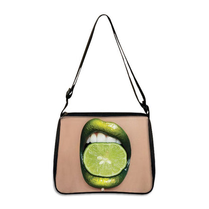 Cute Avocado Lemon Print Shoulder Bags Handbag Clutch Lipstick Purse Storage Bag