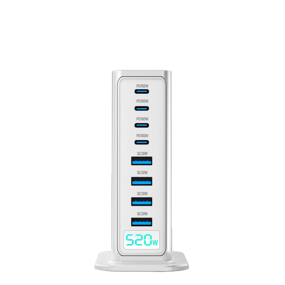 USB C Charger Block, 520w GaN 8 Ports USB C Fast Charger, Desktop Multi Port