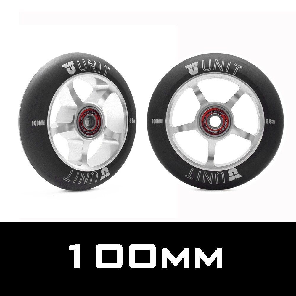 2 High Precision Aluminum Alloy Hub Scooter Wheel Heavy Speed Roller 100mm 88 A